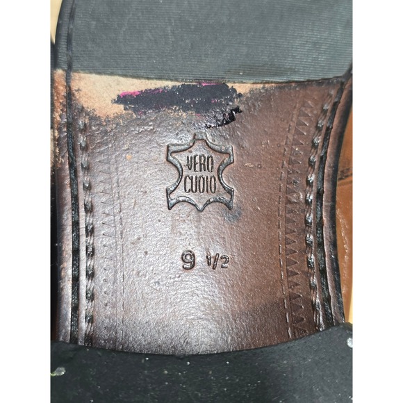 Bass Loafers Woven Leather Tassel Kiltie Slip On 9.5 Brown Dress Shoes Vintage - Picture 4 of 16